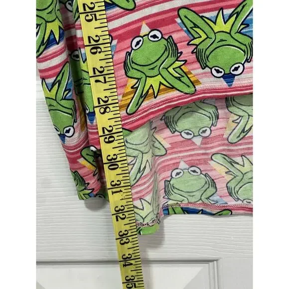LuLaRoe Disney Kermit The Frog Bright Color Block 3x Irma Tunic Top Soft Strech - Picture 4 of 8